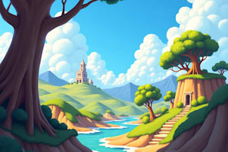 create environment concept art for cartoon and games