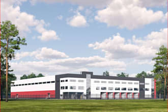 renovate warehouse exterior, industrial store,interior layout,cgi factory render