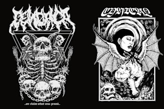 create dark art illustration hand drawing
