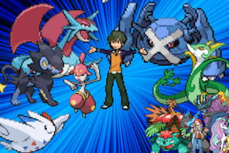 create pixel pokémon trainer pokemon sprite fakemon  monster pokemon character