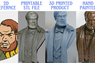 do custom 3d model from 2d image photo sketch 3d printable stl 3d printing paint