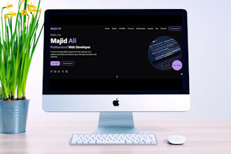 design a stunning animated dark themed portfolio website
