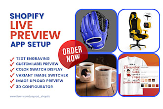 setup shopify live preview zakeke zepto teeinblue webyze inkybay eazy customall