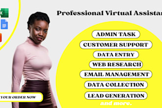 support admin task executive virtual assistant data entry web research ms word