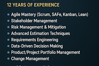 be your expert in agile and project management with 12 years experience