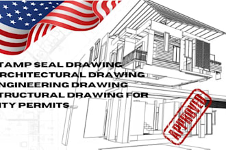 pe stamp draw architectural mep stamp review sign seal for USA city permit