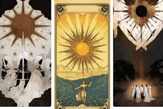 depict the design of a tarot card healing tarot card deck design, tarot card