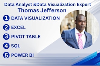do data analysis, data visualization, power bi, sql, excel and pivot table