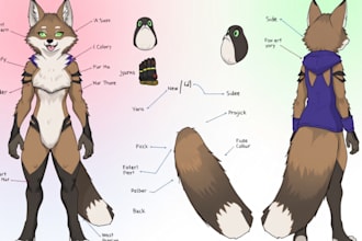 draw furry art fursona nsfw anthro characters reference sheets commissions