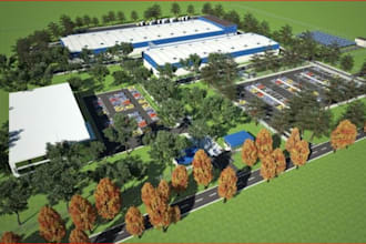 redesign 3d site elevation, isometric plan,auto city render,cgi garden landscape