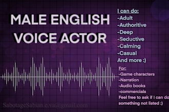 be your multi purpose english male voice actor