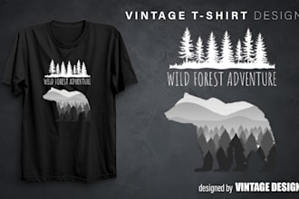 create awesome outdoor camping hiking vintage tshirt design
