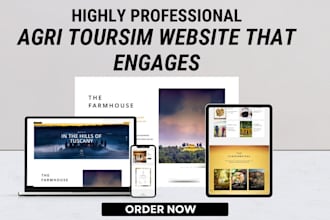 build professional agri tourism website farm tours booking system and event