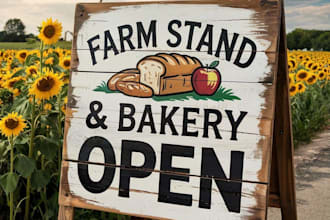 do striking traditional farm stand sandwich board logo