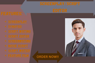 edit, screenplay, TV series, movie script,  feature film as a script editor