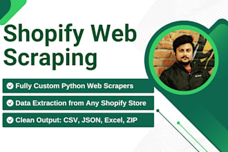 do python shopify web scraping, shopify automation, python automation