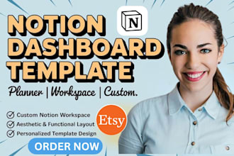 create custom notion dashboard template notion planner notion workspace template