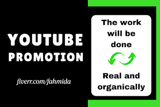 do organic youtube video promotion for channel  monetization