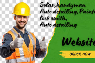 design painting, handyman, solar, locksmith, auto detailing website with SEO
