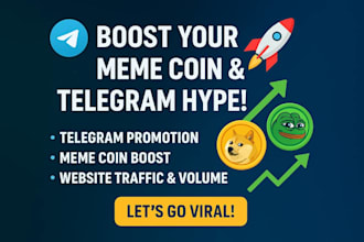 telegram meme coin, meme token crypto meme coin website promotion boost volume
