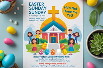 make wonderful playful and fun church flyer design