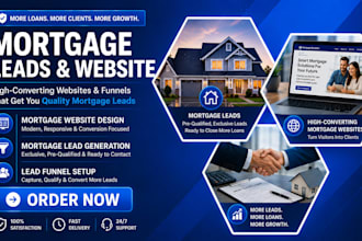 design a mortgage website and home auction leads and website mortgage leads