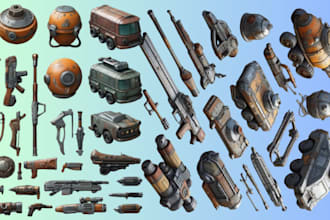 create 3d game ready props, assets, weapons, vehicle and other items