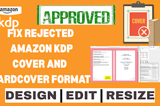 fix your rejected amazon KDP cover for paperback or hardcover