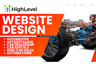 design gohighlevel automotive car detailing website  car dealership landing page
