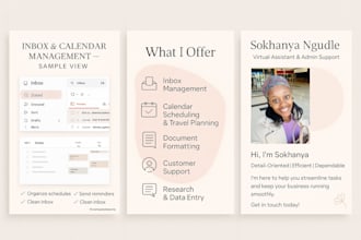 reliable virtual assistant  calendar email and admin support
