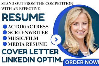 create a professional actor, actress, screenwriter, music film producer resume