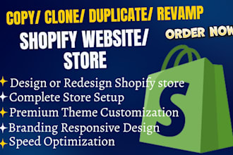 copy clone revamp design or redesign shopify store shopify website