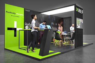 design trade show booth,exhibition stand, kiosk,expo stand cgi retail shop