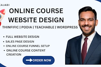 create an online course on teachable, thinkific, podia