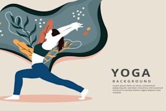 create a yoga exercise workout illustration health and fitness sport