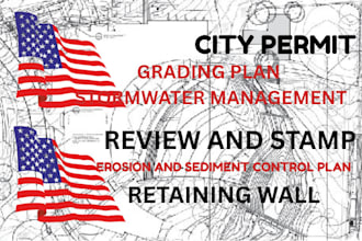 do grading, retaining wall and stormwater design for city permit