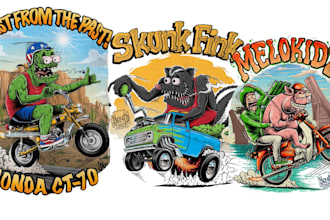 draw rat fink kustom kulture monster car motorcycle automotive tshirt design