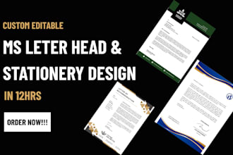 design custom editable ms letterhead stationery design invoice design in 12hrs