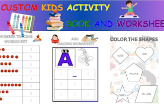 design custom kids activity worksheet coloring book children puzzle book for KDP