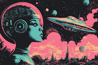design a spaceship, sci fi illustration and sci fi art