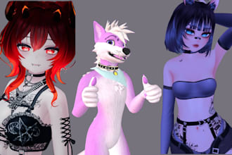 do furry avatar vrchat avatar nsfw vr character custom outfits vroid model vrm