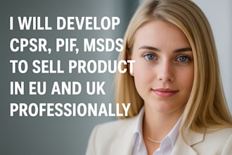 develop cpsr, pif, msds to sell product in eu and UK