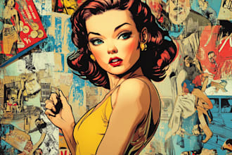 design retro vintage illustration retro comic book pop art and character design