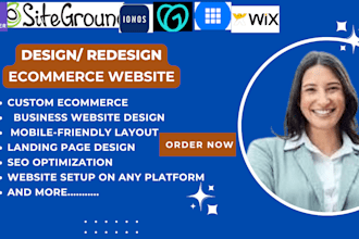 do ecommerce website, hostinger website design bluehost siteground godaddy ionos