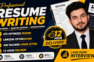 deliver 12 hours professional resume maker and tech CV writing service