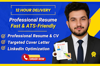 deliver 12 hours professional resume maker and tech CV writing service
