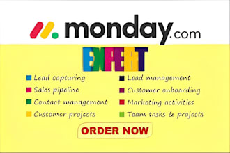 setup monday CRM project management, monday automations, monday workspace
