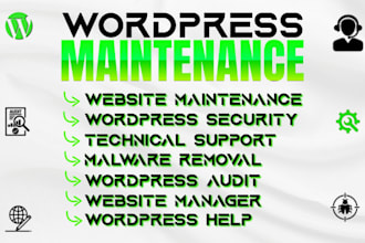 do wordpress website maintenance, support, help, bug fixing