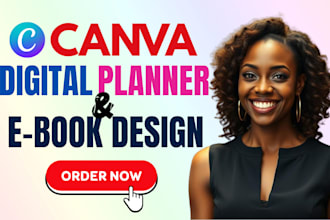 create ebook design, digital planner, journal design using canva templates
