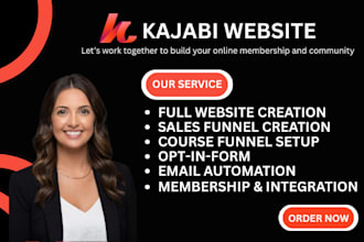 build kajabi website, design kajabi sales funnel landing page, online course